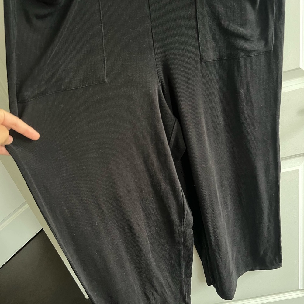 Quince Black Tencel Rib Maternity & Nursing Jumpsuit - Picture 5 of 7